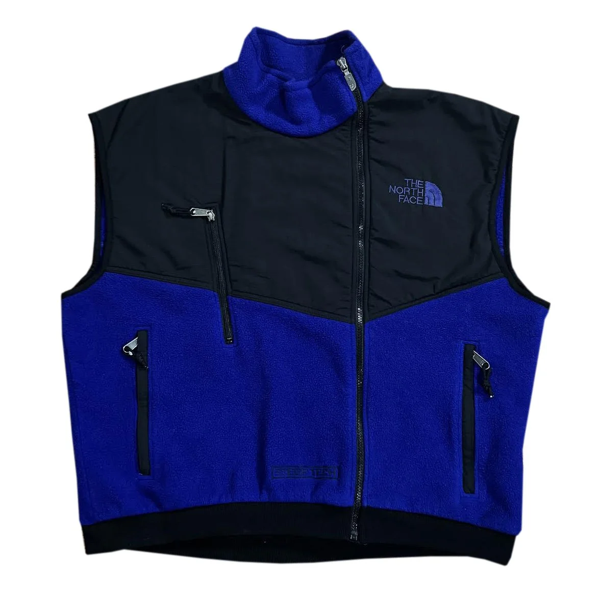 Vintage The North Face Steep Tech Blue / Black Fleece Vest (Size